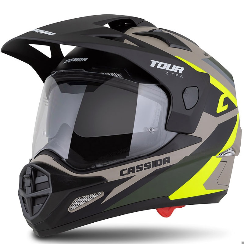 Kask enduro Cassida Tour 2.0 X-tra matowy piaskowo-fluo żółto-zielono-czarny