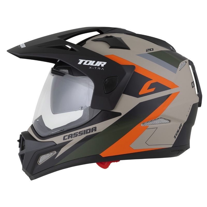 Kask enduro Cassida Tour 2.0 X-tra matowy piaskowo-pomarańczowo-zielono-czarny