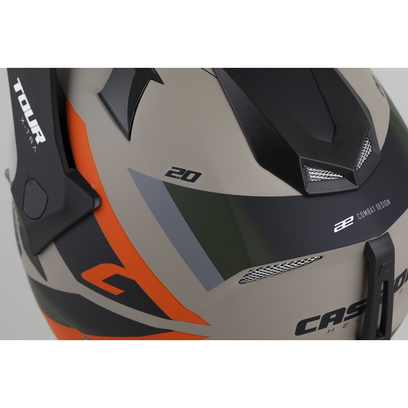 Kask enduro Cassida Tour 2.0 X-tra matowy piaskowo-pomarańczowo-zielono-czarny