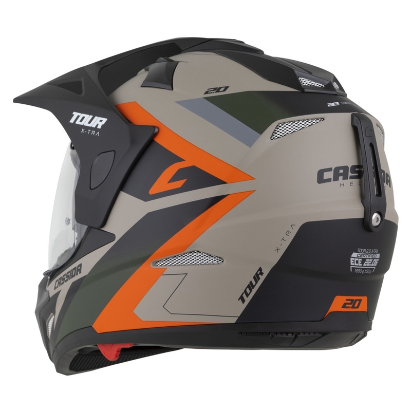 Kask enduro Cassida Tour 2.0 X-tra matowy piaskowo-pomarańczowo-zielono-czarny