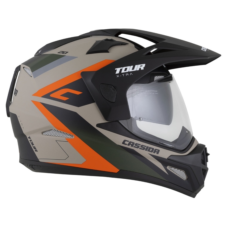 Kask enduro Cassida Tour 2.0 X-tra matowy piaskowo-pomarańczowo-zielono-czarny