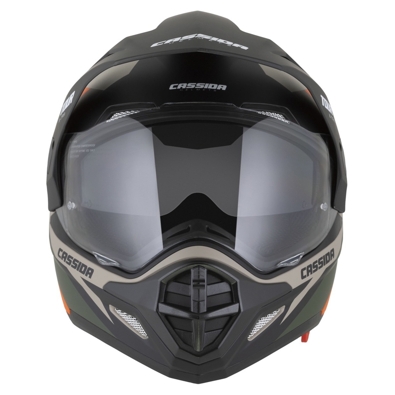 Kask enduro Cassida Tour 2.0 X-tra matowy piaskowo-pomarańczowo-zielono-czarny
