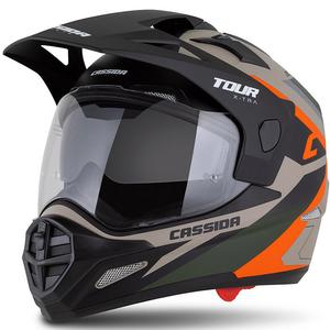 Kask enduro Cassida Tour 2.0 X-tra matowy piaskowo-pomarańczowo-zielono-czarny