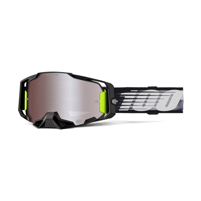 Gogle motocrossowe 100% ARMEGA Lightspeed ze srebrną plexi HIPER