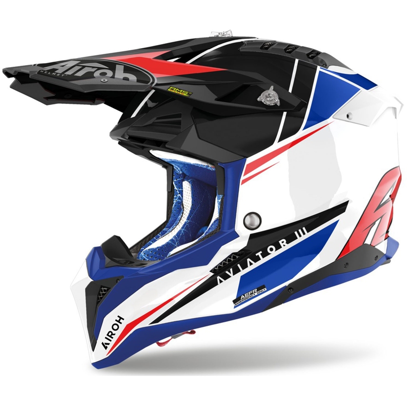 Kask motocrossowy Airoh Aviator 3.0 Push niebiesko-czerwony