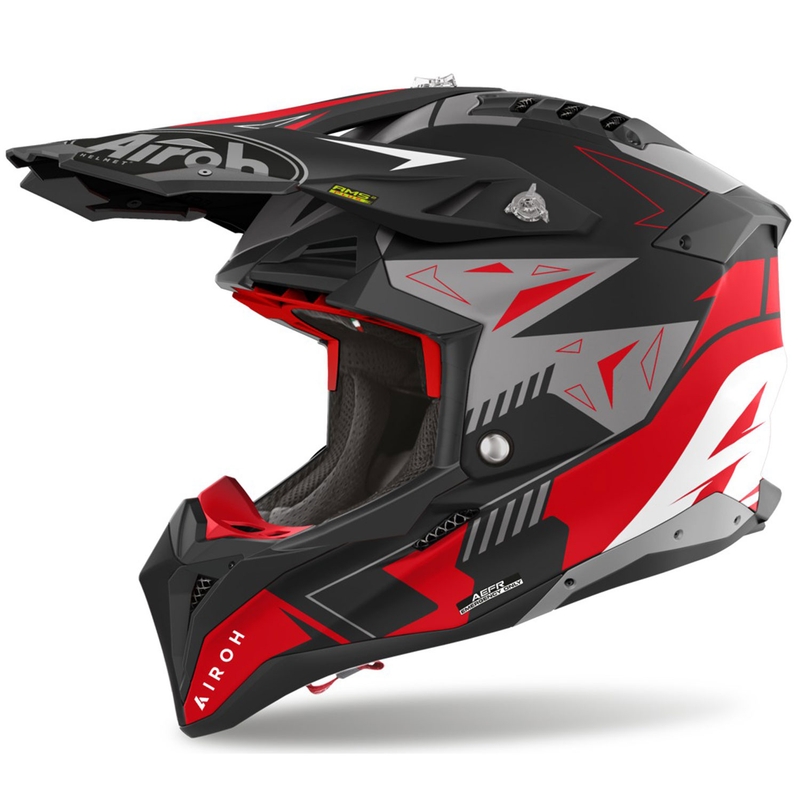 Kask motocrossowy Airoh Aviator 3 Spin czerwony matowy