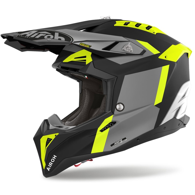 Kask motocrossowy Airoh Aviator 3 Glory żółty matowy