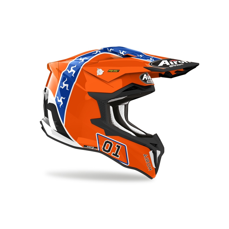 Kask motocrossowy Airoh Strycker Hazzard pomarańczowy wyprzedaż