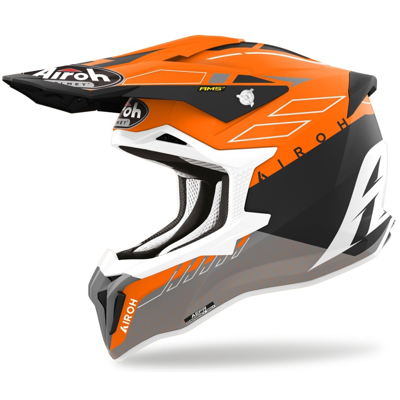 Kask motocrossowy Airoh Strycker Skin pomarańczowy matowy wyprzedaż