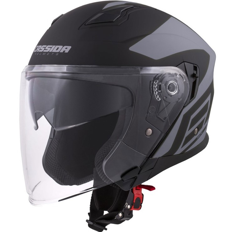 Otwarty kask motocyklowy Cassida Jet Tech Corso czarno-szary