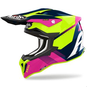 Kask motocrossowy Airoh Strycker Blazer niebiesko-różowy wyprzedaż