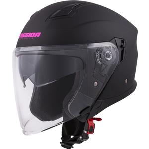 Otwarty kask motocyklowy Cassida Jet Tech czarno-różowy