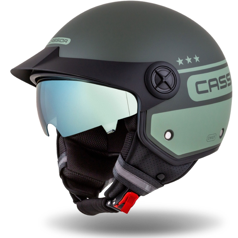Kask motocyklowy otwarty Cassida Handy Plus Chief zielony