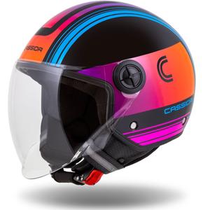Kask motocyklowy otwarty Cassida Handy Metropolis Black-Turquoise Gradient
