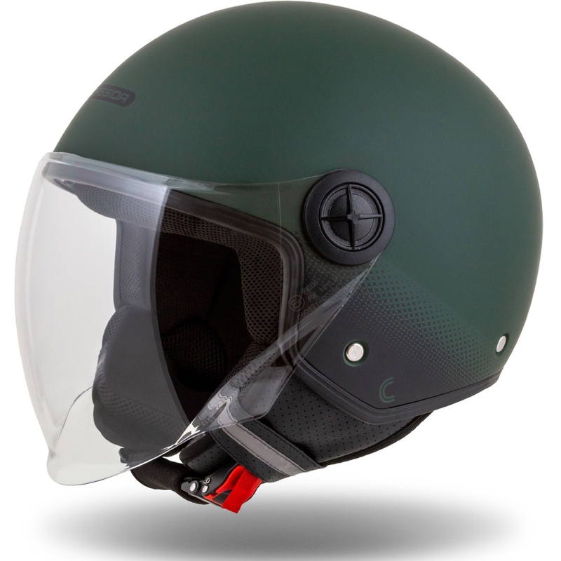Kask motocyklowy otwarty Cassida Handy zielono-czarny