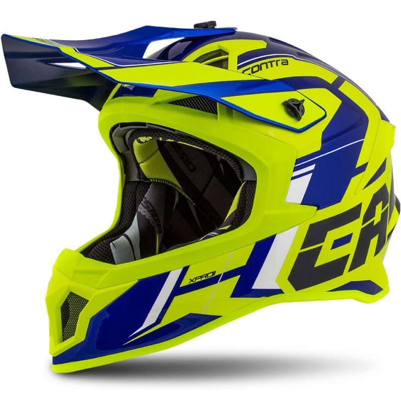 Kask motocrossowy Cassida Cross Pro II Contra fluo yellow-blue-white