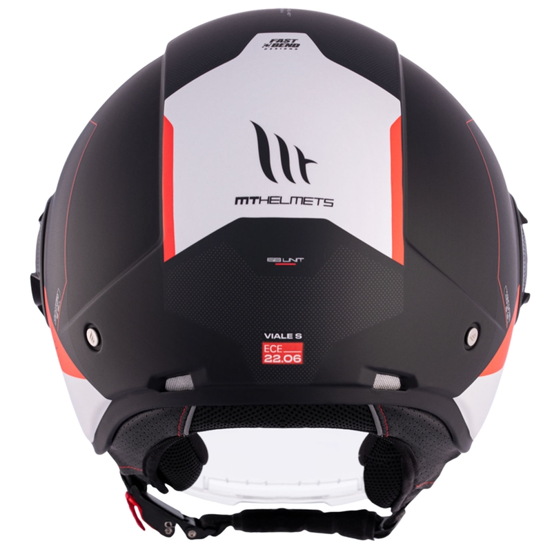Kask motocyklowy otwarty MT Viale SV S 68 szt. A5 biało-czerwono-czarny