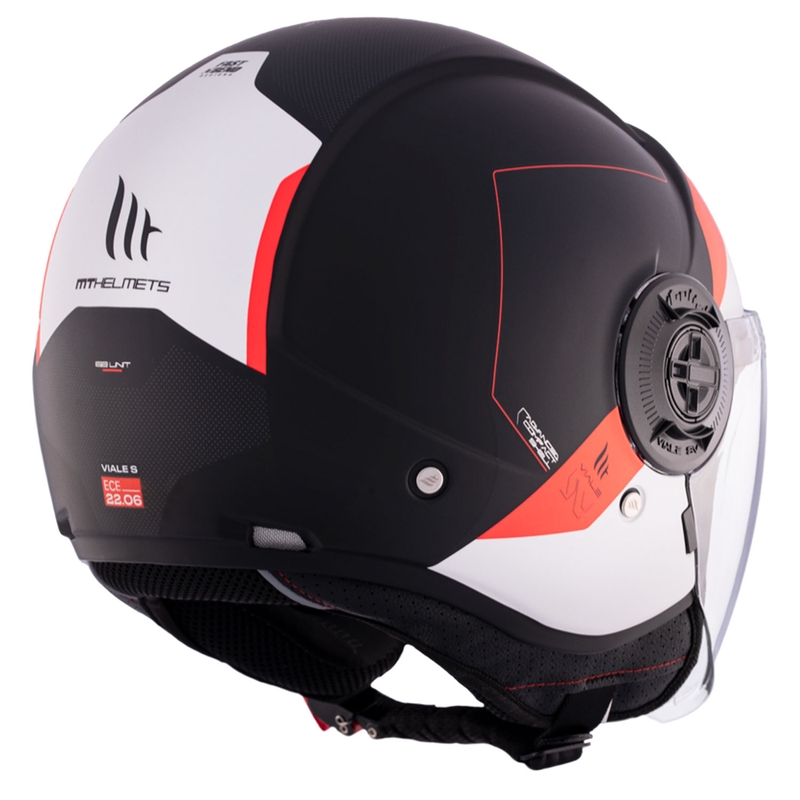 Kask motocyklowy otwarty MT Viale SV S 68 szt. A5 biało-czerwono-czarny