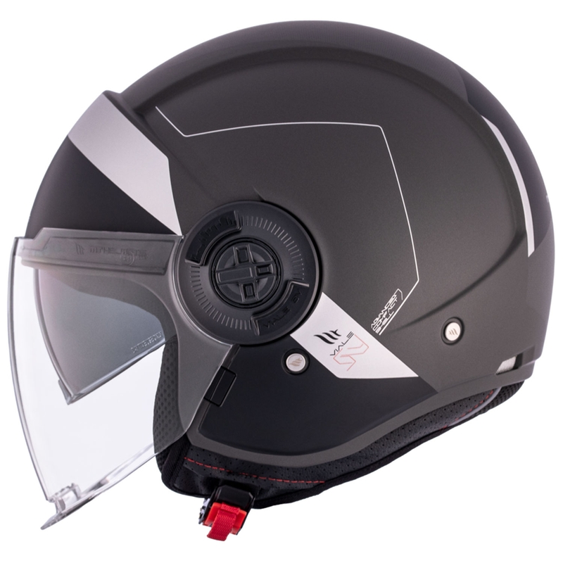 Kask motocyklowy otwarty MT Viale SV S 68 Unit D2 czarno-szary wyprzedaż