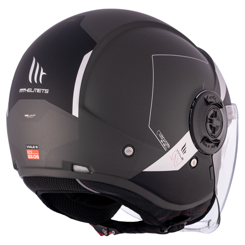 Kask motocyklowy otwarty MT Viale SV S 68 Unit D2 czarno-szary wyprzedaż