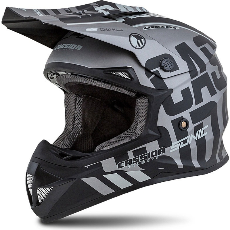 Dziecięcy kask motocrossowy Cassida Cross Cup Sonic Junior matowo szaro-czarny