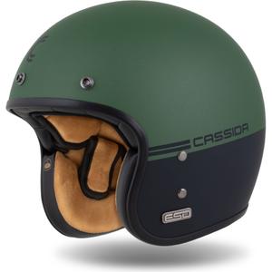 Kask otwarty Cassida Eso Super Hooligan czarny matowo-metaliczny zielony