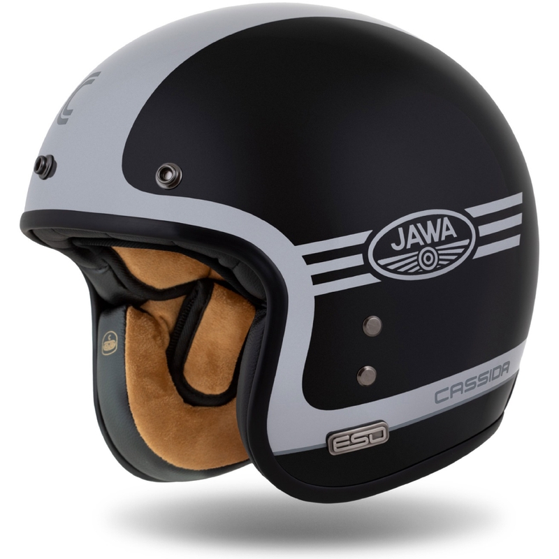 Kask otwarty Cassida Eso Jawa Panel w kolorze czarno-perłowo-antracytowo-srebrnym