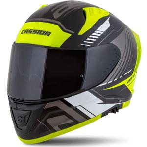 Integralny kask motocyklowy Cassida Aero Drome w kolorze czarno-fluo żółto-biało-szarym