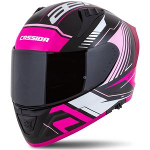 Kask motocyklowy Cassida Aero Drome czarno-różowo-biały integralny