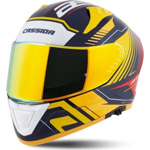 Kask motocyklowy Cassida Aero Drome Integral Niebiesko-Fluo Żółto-Pomarańczowo-Czerwono-Jasnoniebieski-Biały