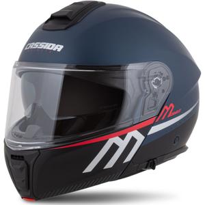 Kask motocyklowy składany Cassida Modulo 2.1 Compass matowo-niebieski perłowo-czarno-czerwony