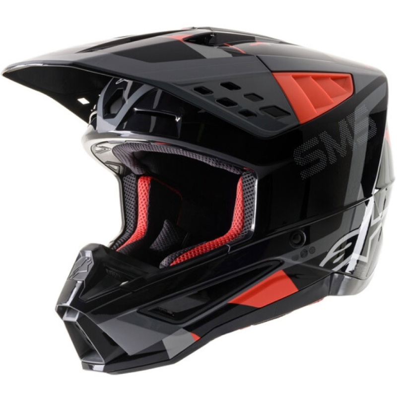Kask motocrossowy Alpinestars S-M5 Rover antracytowo-fluo czerwono-kamuflaż szary