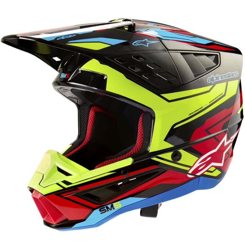 Kask motocrossowy Alpinestars S-M5 Action 2 fluo żółto-fluo czerwony