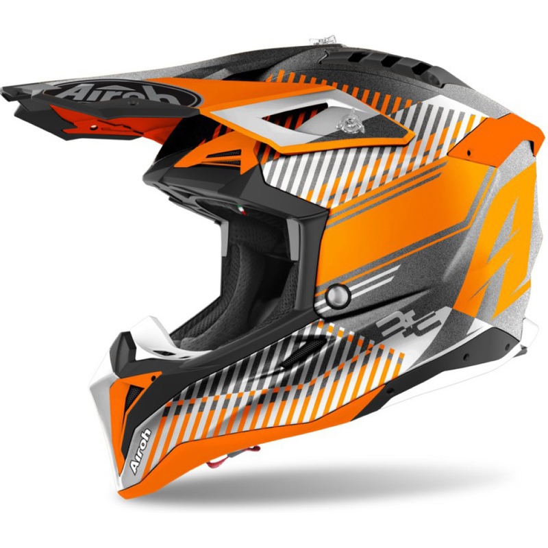 Kask motocrossowy Airoh Aviator 3.0 Wave 2022 orange-grey-white wyprzedaż