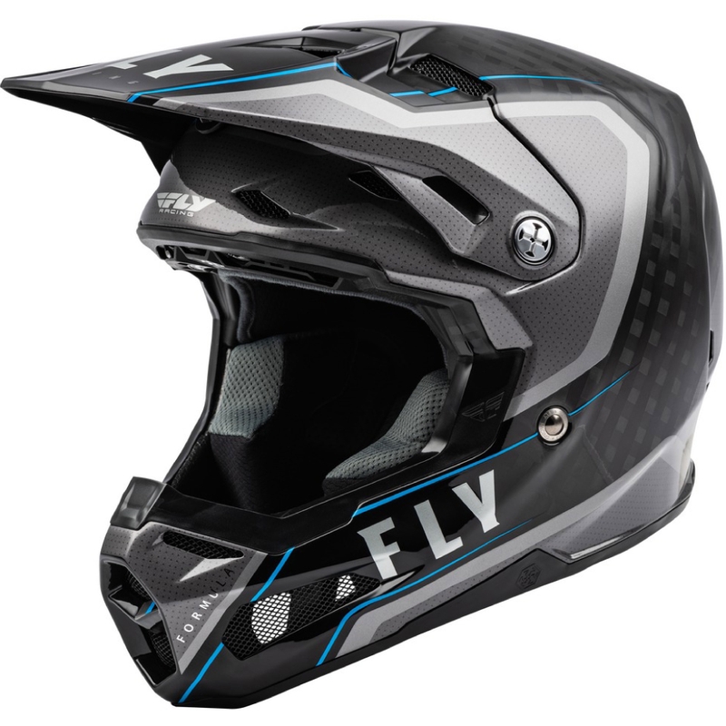 Kask motocrossowy FLY Racing Formula Axon czarno-szaro-niebieski