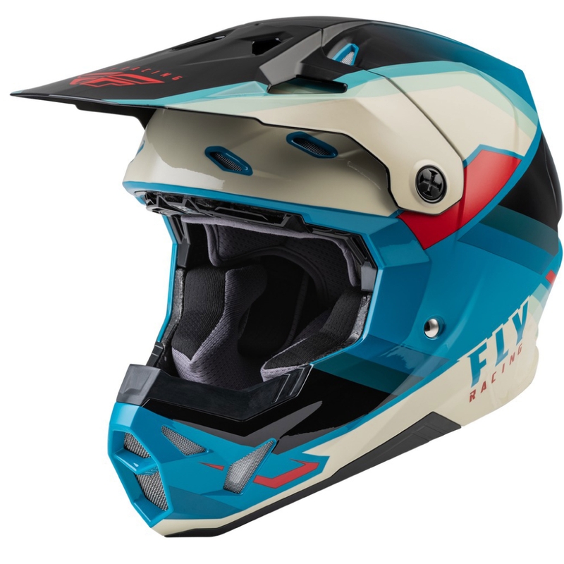 Kask motocrossowy FLY Racing Formula CP czarno-szaro-turkusowy