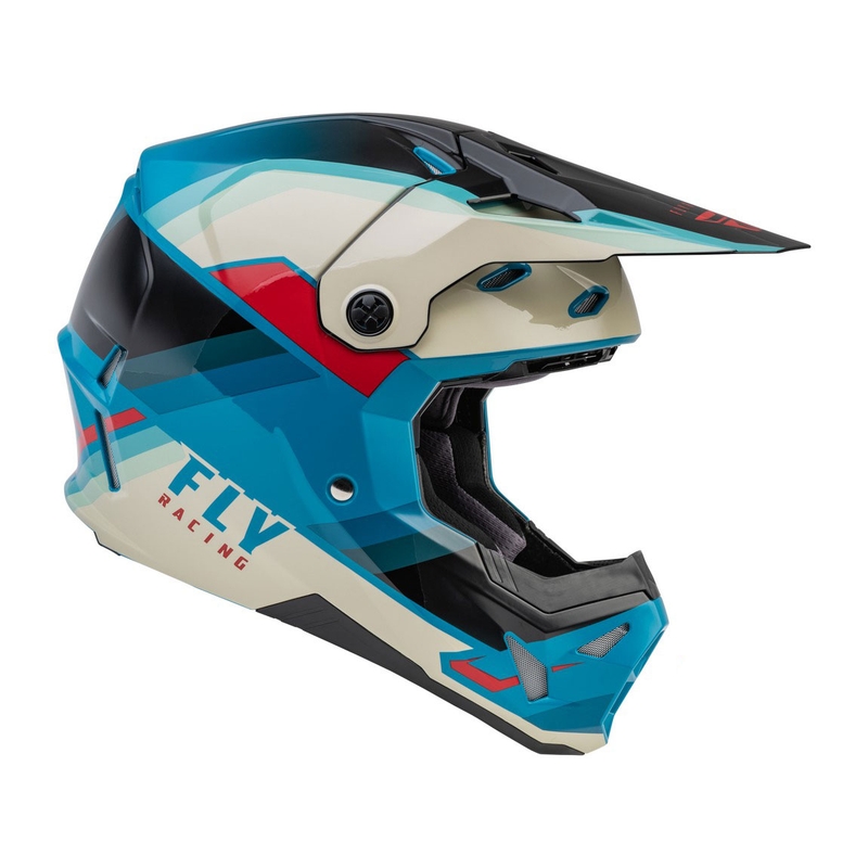 Kask motocrossowy FLY Racing Formula CP czarno-szaro-turkusowy
