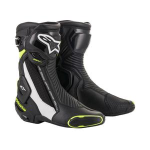 Buty motocyklowe Alpinestars SMX Plus 2 czarno-biało-fluo żółte