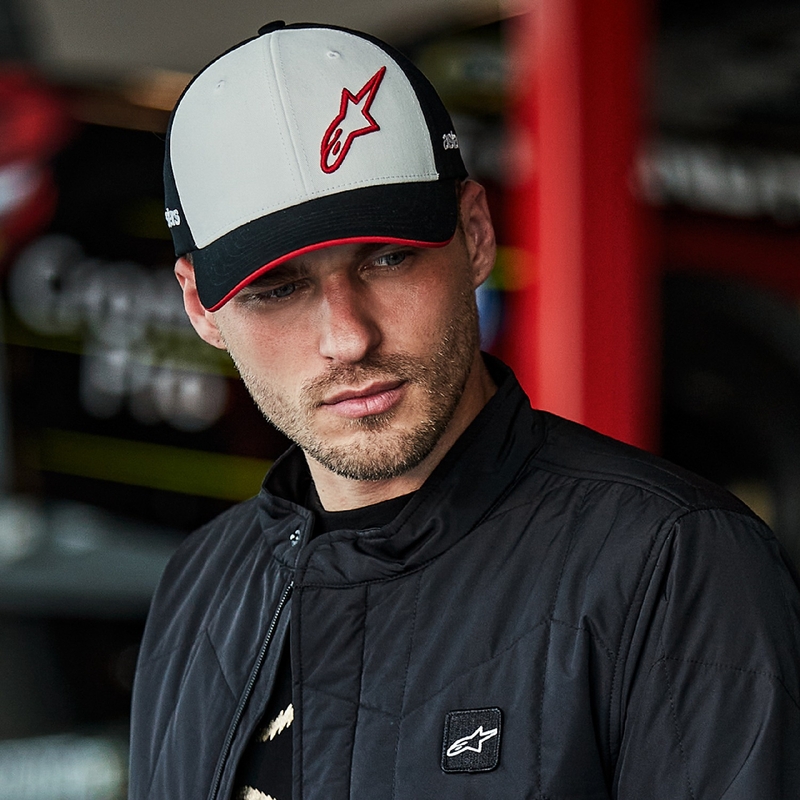Czapka Alpinestars Sessionized Snapback w kolorze biało-czarno-czerwonym