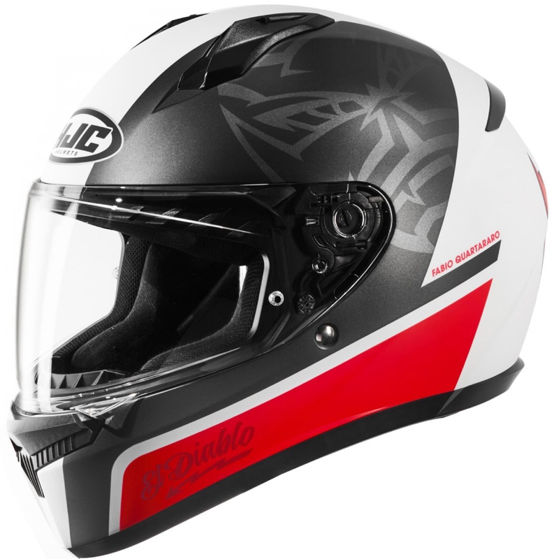 Kask motocyklowy integralny HJC C10 Fabio Quartararo 20 MC1SF czarno-biało-czerwony