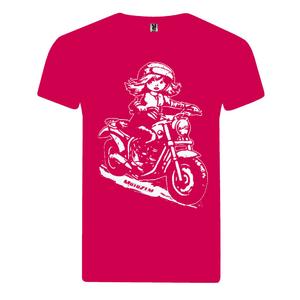 T-shirt dziewczęcy MotoZem - Biker różowy