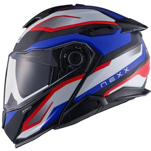 Kask motocyklowy typu flip-up Nexx X.Lifetour PRO Mile matowy niebiesko-czerwony
