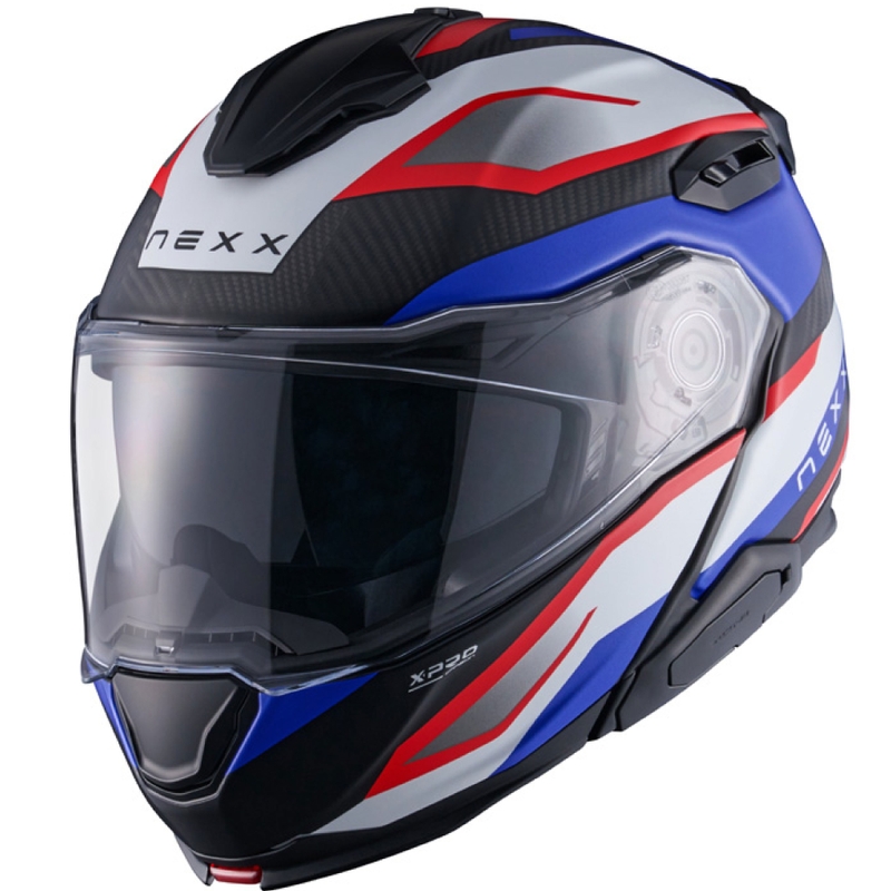 Kask motocyklowy typu flip-up Nexx X.Lifetour PRO Mile matowy niebiesko-czerwony