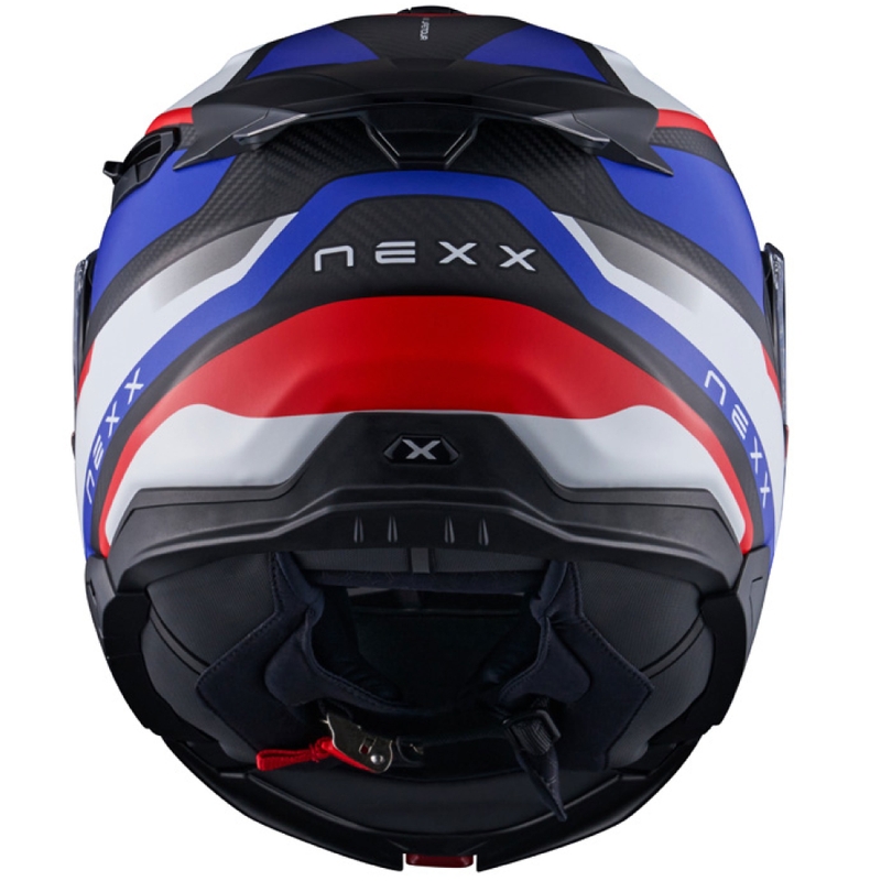 Kask motocyklowy typu flip-up Nexx X.Lifetour PRO Mile matowy niebiesko-czerwony