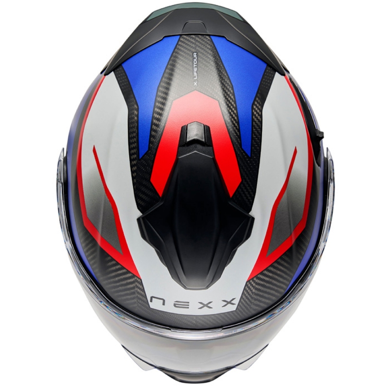 Kask motocyklowy typu flip-up Nexx X.Lifetour PRO Mile matowy niebiesko-czerwony