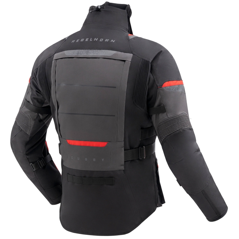 Kurtka motocyklowa Rebelhorn Cubby V czarno-antracytowo-czerwona
