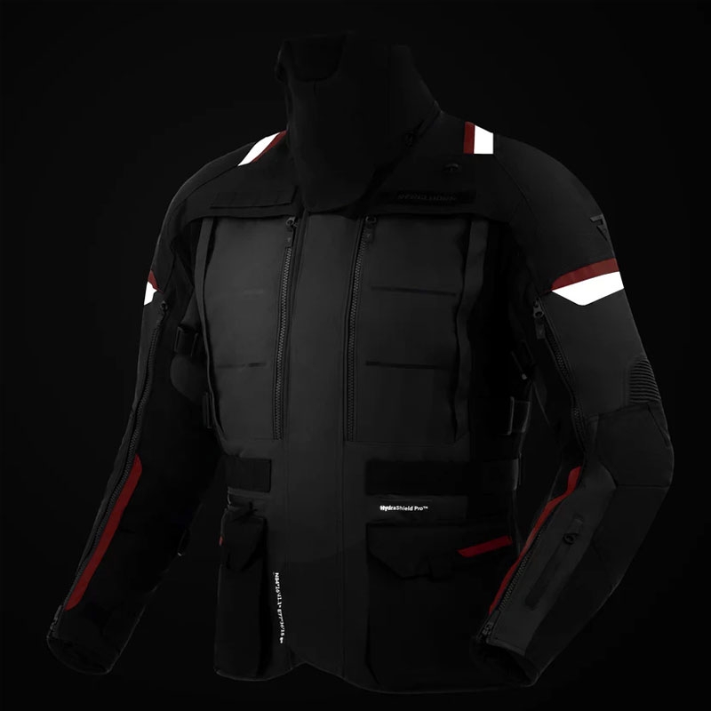 Kurtka motocyklowa Rebelhorn Cubby V czarno-antracytowo-czerwona