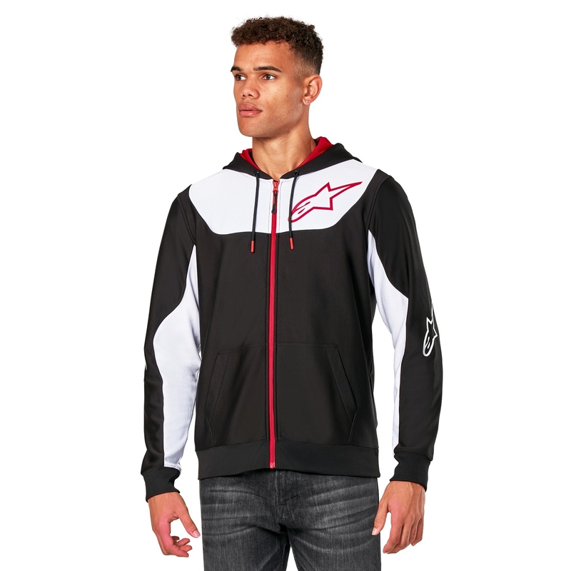 Bluza z kapturem Alpinestars Sessions 3 w kolorze czarno-biało-czerwonym