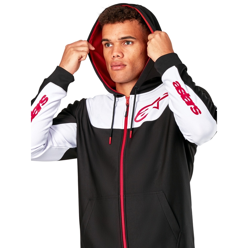 Bluza z kapturem Alpinestars Sessions 3 w kolorze czarno-biało-czerwonym