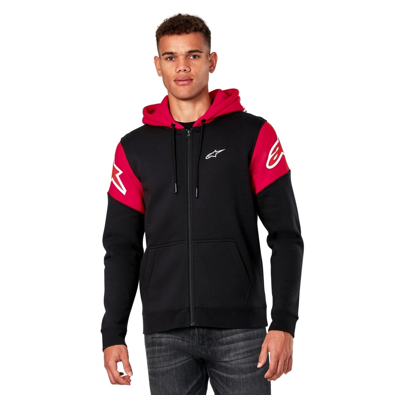 Bluza z kapturem Alpinestars Velocity czarno-czerwona